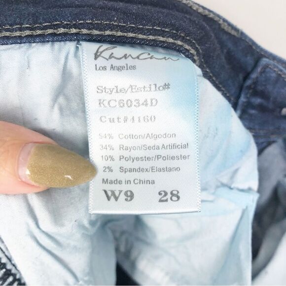 KANCAN | Dark Wash Distressed Stretchy Skinny Jeans Women’s Size 28 (9) - Picture 8 of 10